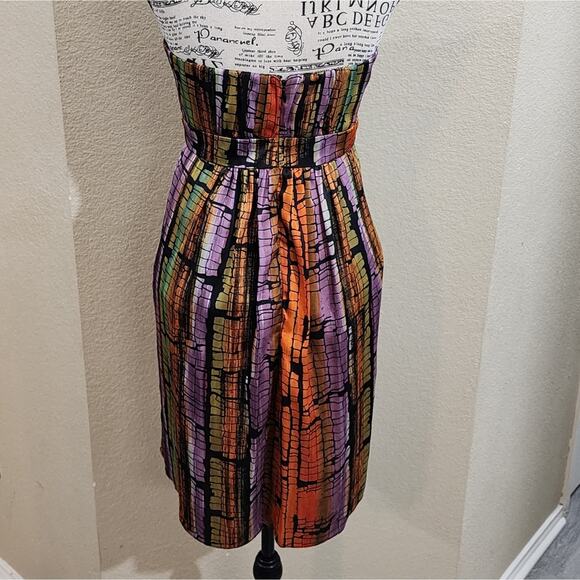 BCBGeneration purple and gold strapless mini dress size 4 - Picture 3 of 5